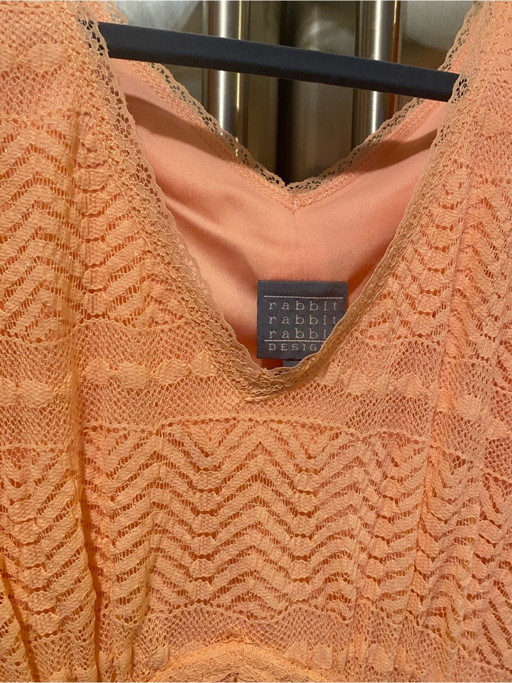 Rabbit Rabbit Rabbit Peach Lace Midi Dress - Picture 2 of 6